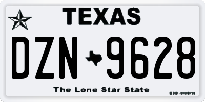 TX license plate DZN9628