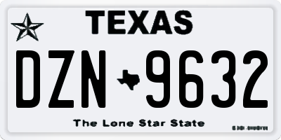 TX license plate DZN9632