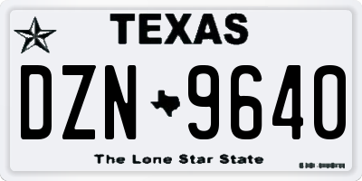 TX license plate DZN9640