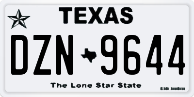 TX license plate DZN9644