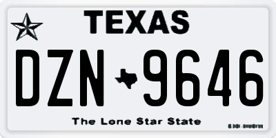 TX license plate DZN9646