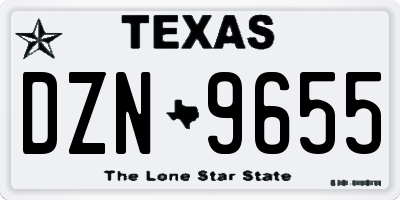 TX license plate DZN9655