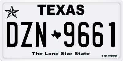 TX license plate DZN9661
