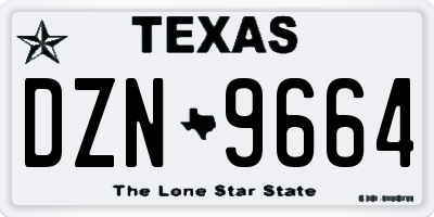 TX license plate DZN9664