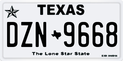 TX license plate DZN9668