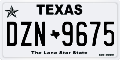 TX license plate DZN9675