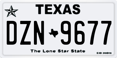 TX license plate DZN9677