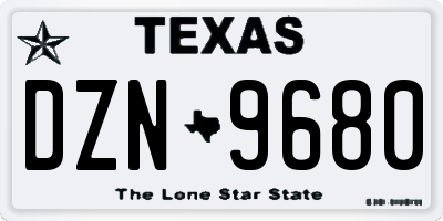 TX license plate DZN9680