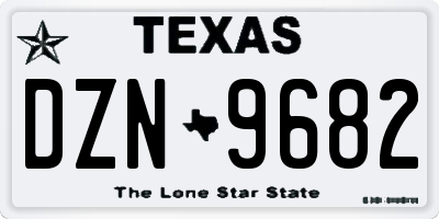 TX license plate DZN9682