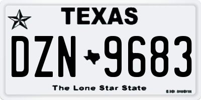 TX license plate DZN9683