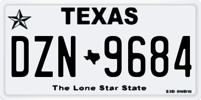 TX license plate DZN9684
