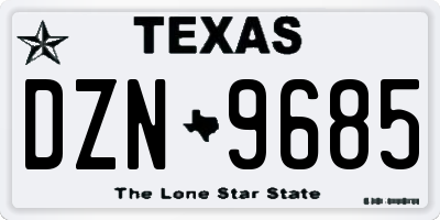 TX license plate DZN9685