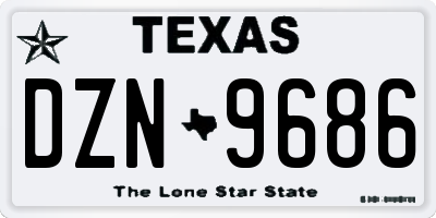 TX license plate DZN9686