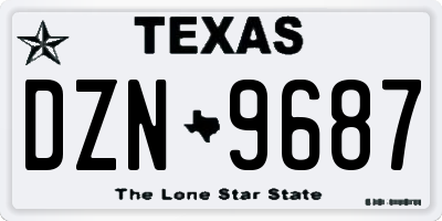 TX license plate DZN9687