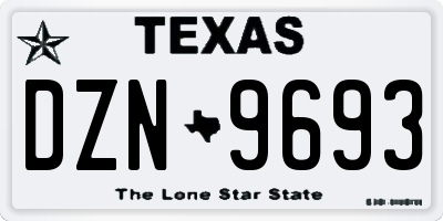 TX license plate DZN9693