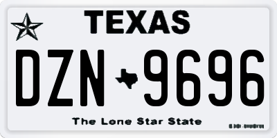 TX license plate DZN9696