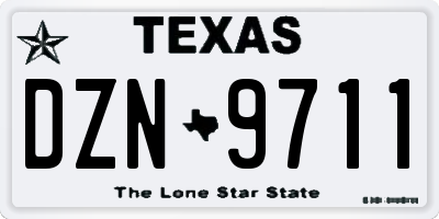 TX license plate DZN9711