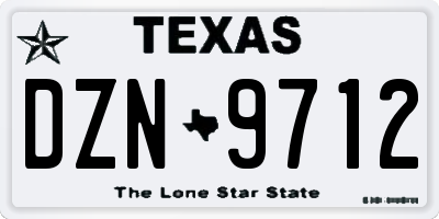 TX license plate DZN9712