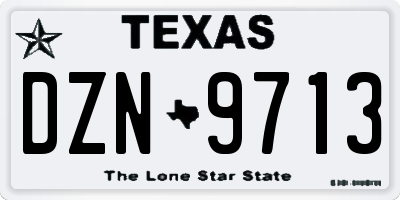 TX license plate DZN9713