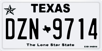 TX license plate DZN9714