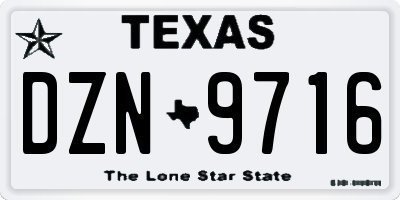 TX license plate DZN9716