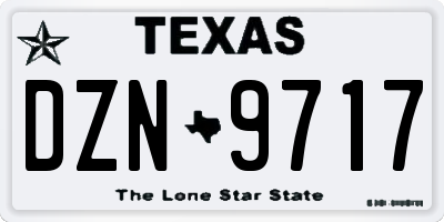 TX license plate DZN9717