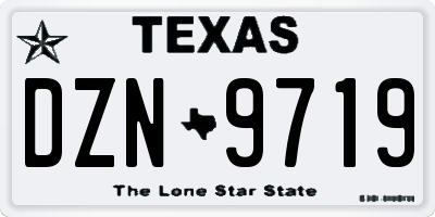 TX license plate DZN9719