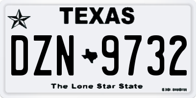 TX license plate DZN9732