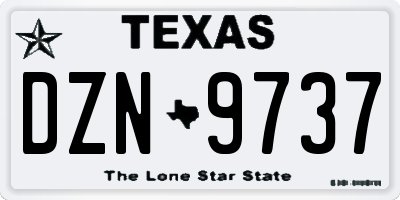 TX license plate DZN9737