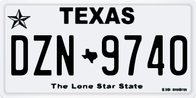 TX license plate DZN9740
