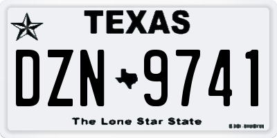 TX license plate DZN9741