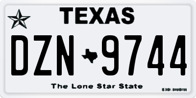 TX license plate DZN9744