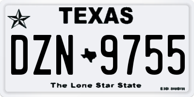 TX license plate DZN9755