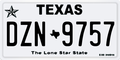 TX license plate DZN9757