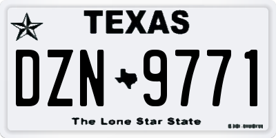 TX license plate DZN9771