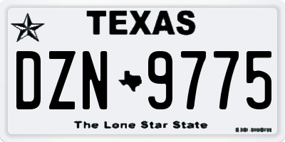 TX license plate DZN9775