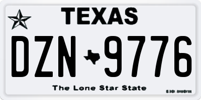 TX license plate DZN9776