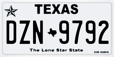 TX license plate DZN9792