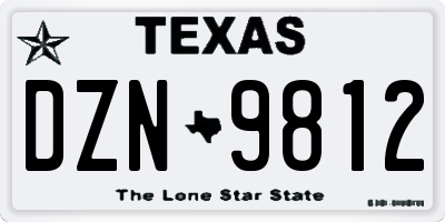 TX license plate DZN9812