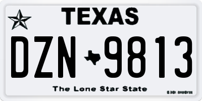 TX license plate DZN9813