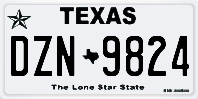 TX license plate DZN9824