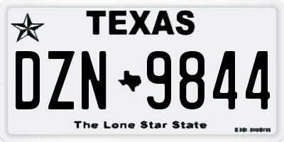 TX license plate DZN9844