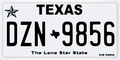 TX license plate DZN9856