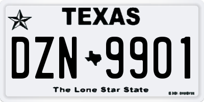 TX license plate DZN9901