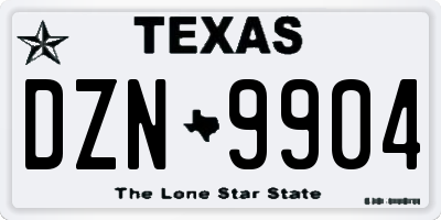 TX license plate DZN9904