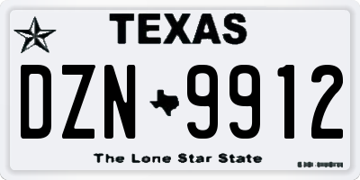 TX license plate DZN9912
