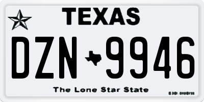 TX license plate DZN9946