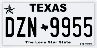TX license plate DZN9955