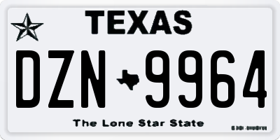TX license plate DZN9964