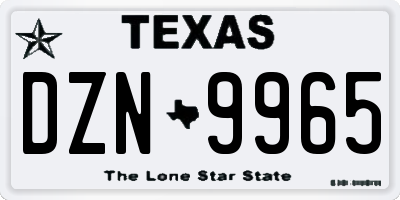 TX license plate DZN9965